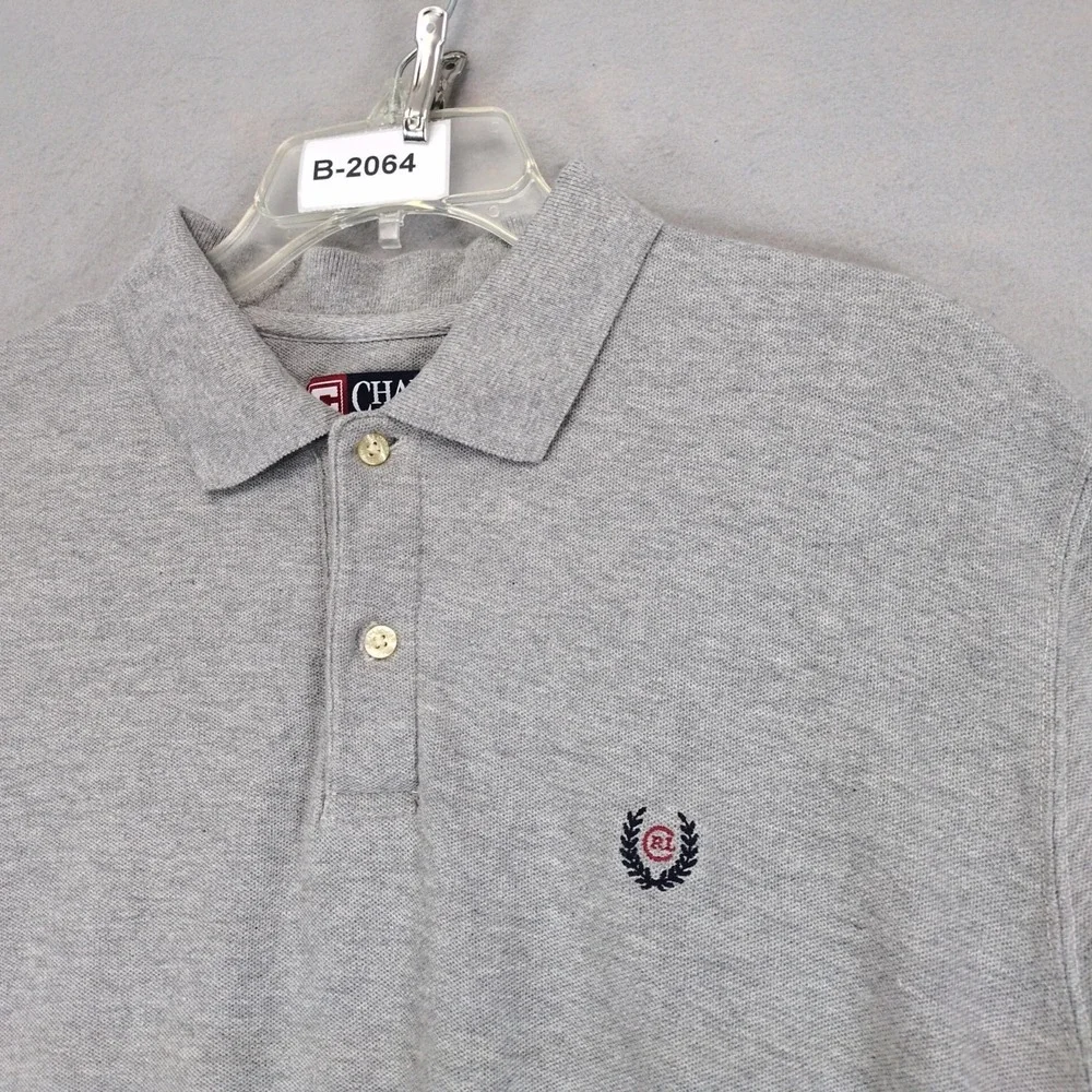 Vintage 90s Chaps Ralph Lauren Gray Polo Shirt Mens L Crest Logo Cotton Classic